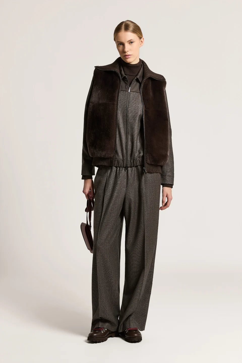 Peserico Rex Lapin Fur and Wool Silk Cashmere Vest