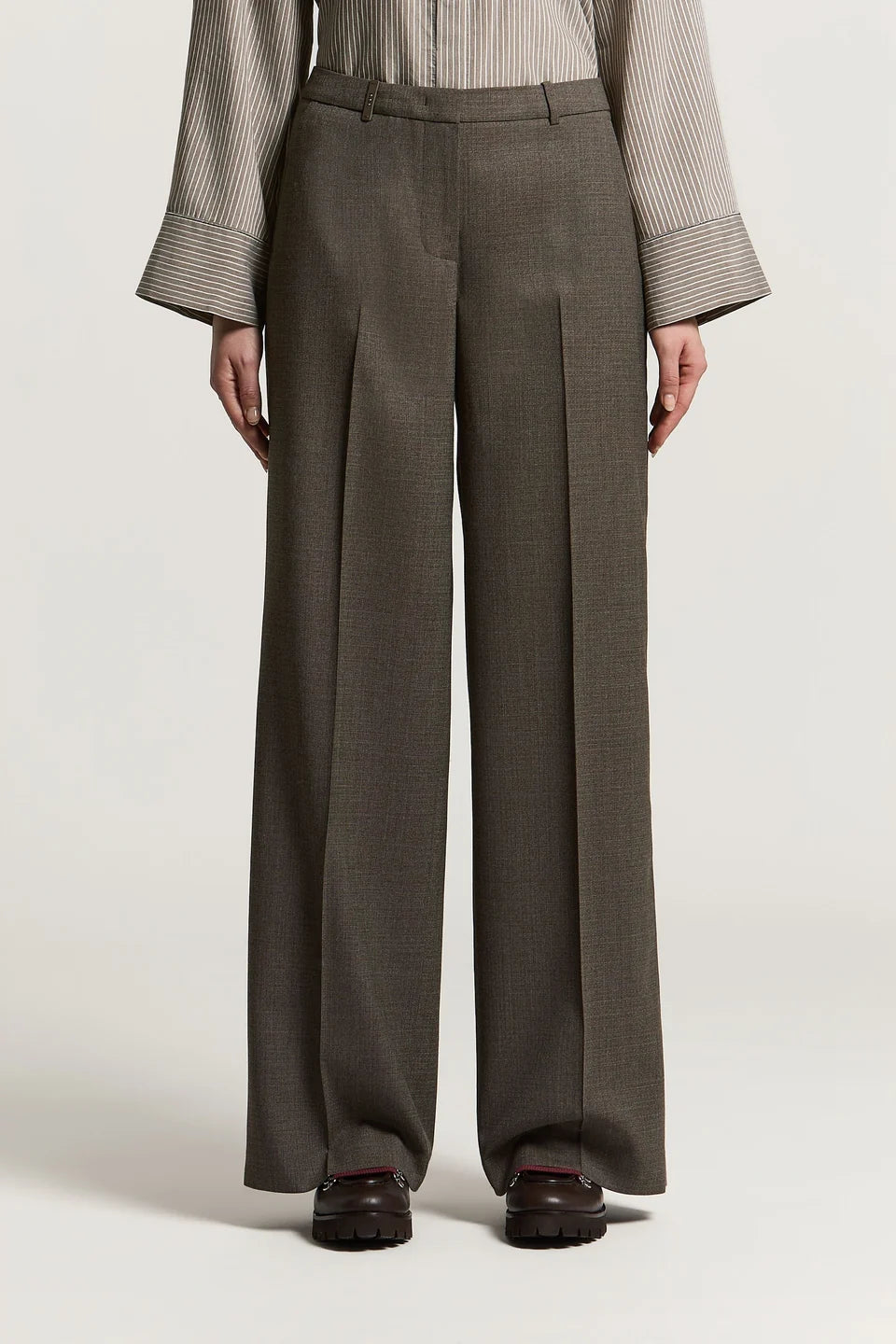 Peserico Wool-Blend Flannel Palazzo Trouser