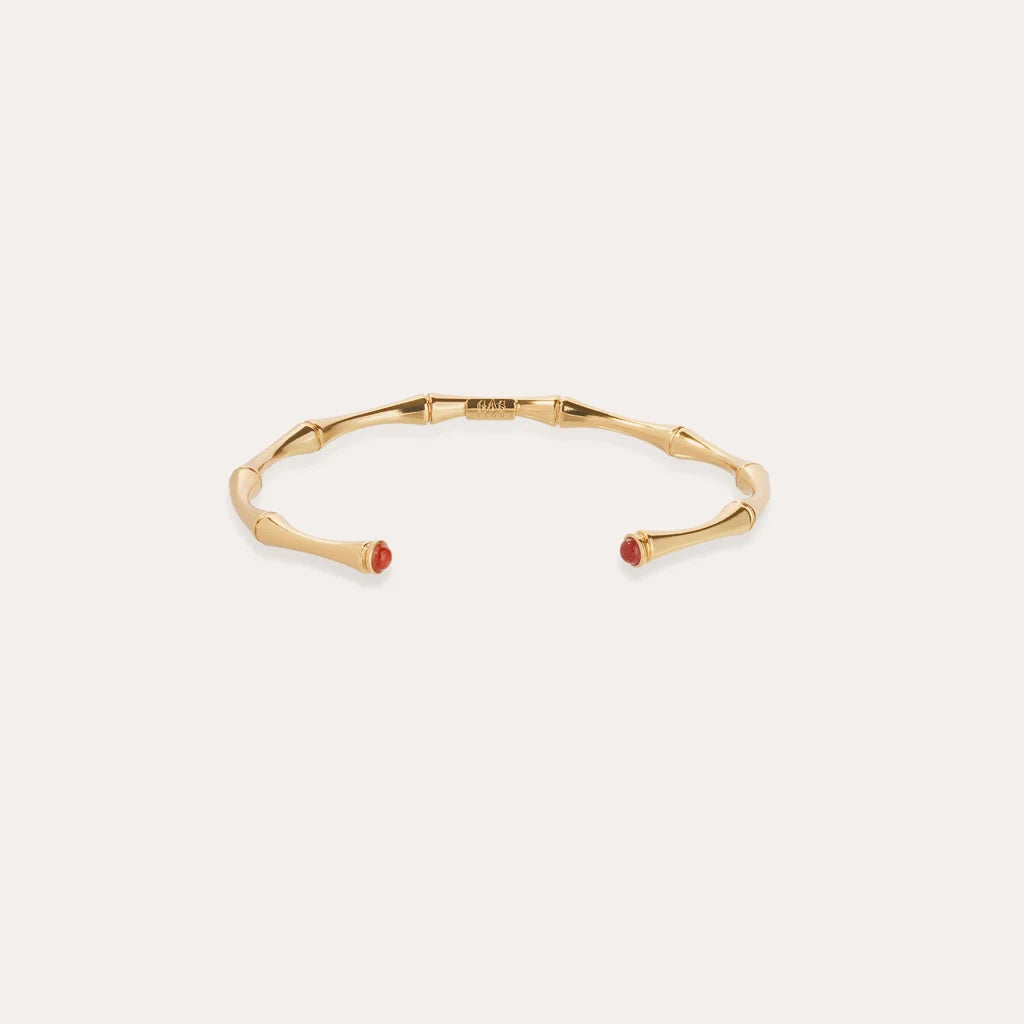 Gas Bijoux Mini Bambou Cabochon Bangle in Carnelian
