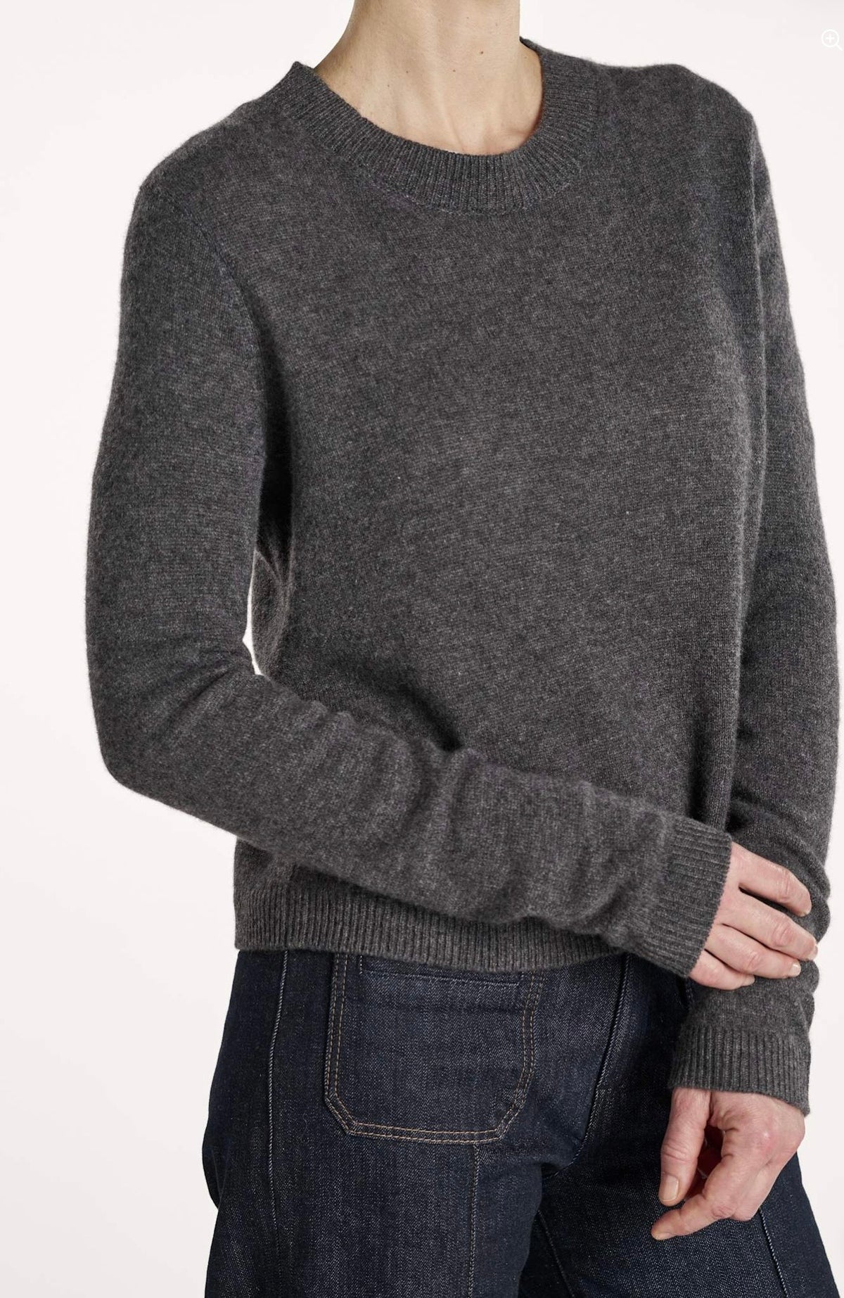 O'tay Lace Blouse in Dark Grey Melange