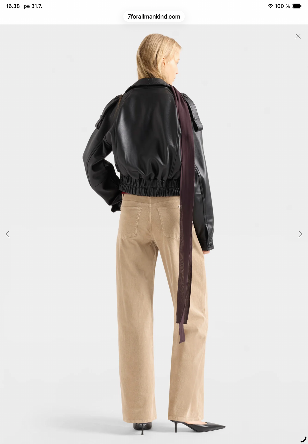 7 For All  Mankind Stovepipe Straight  Winter Beige