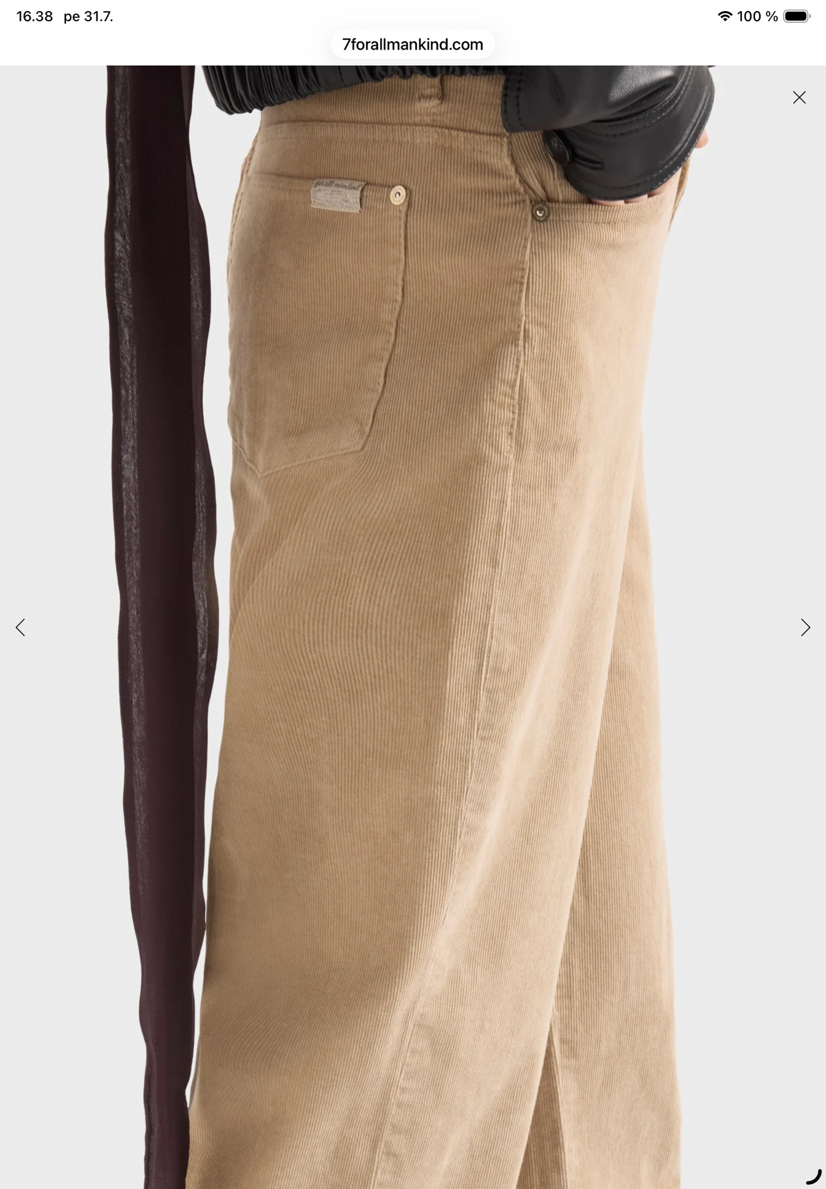 7 For All  Mankind Stovepipe Straight  Winter Beige