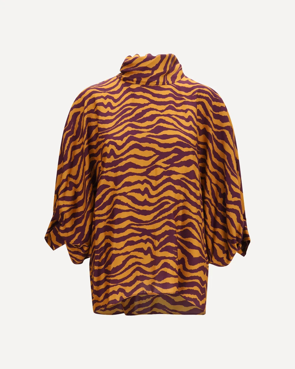 Kristina Ti. Viscose and Silk Blause Whit High Collar