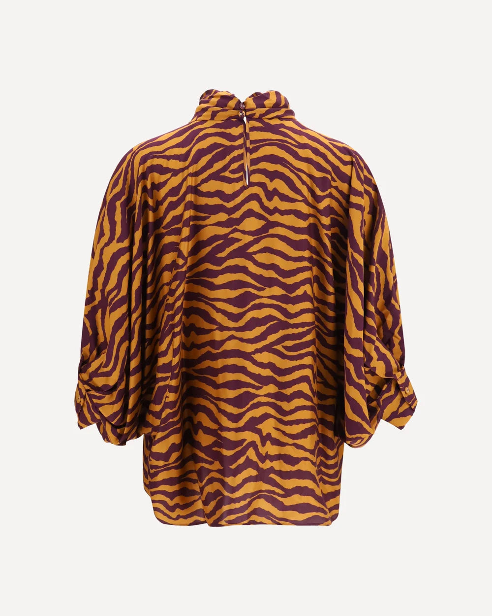 Kristina Ti. Viscose and Silk Blause Whit High Collar