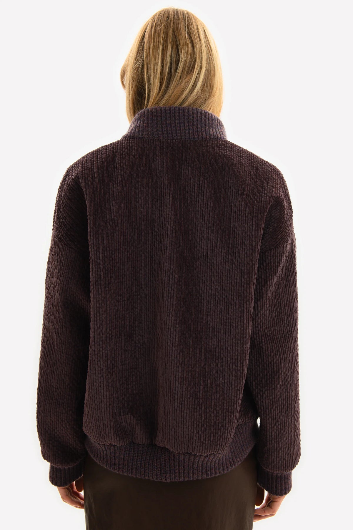 Kristina Ti. Ottavia Oversize Velvet Bomber Jacket