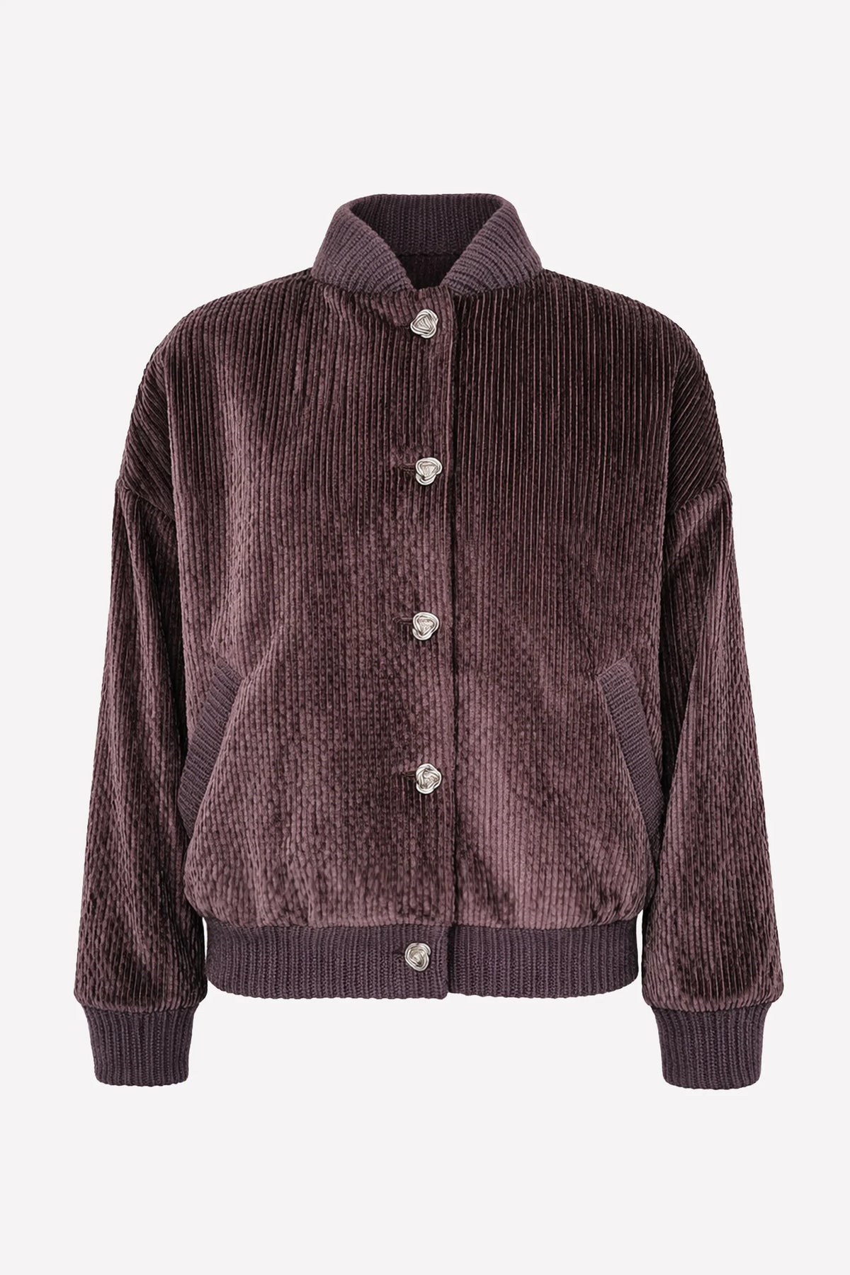 Kristina Ti. Ottavia Oversize Velvet Bomber Jacket