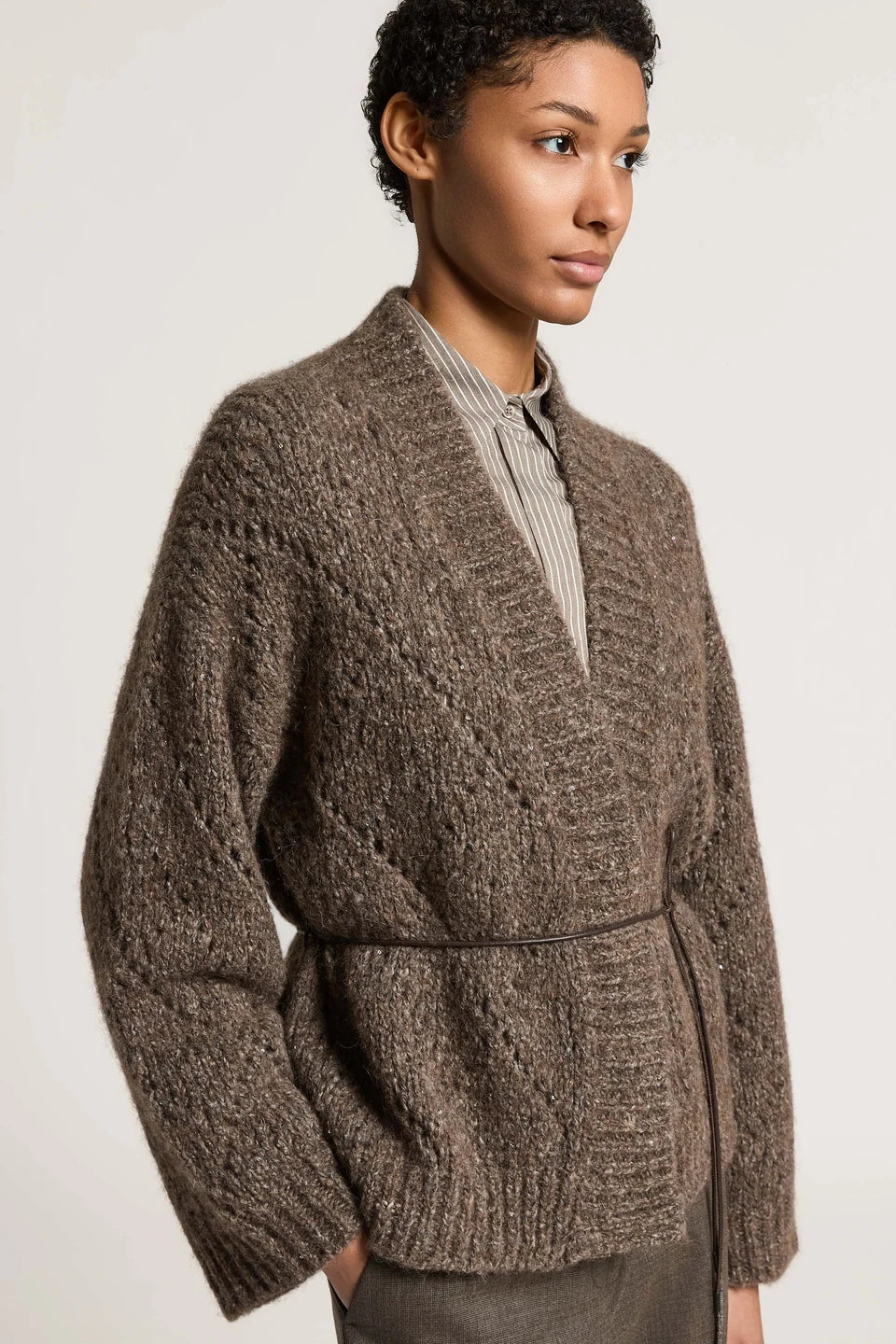 Peserico Alpaca Wool and Cotton Cardigan