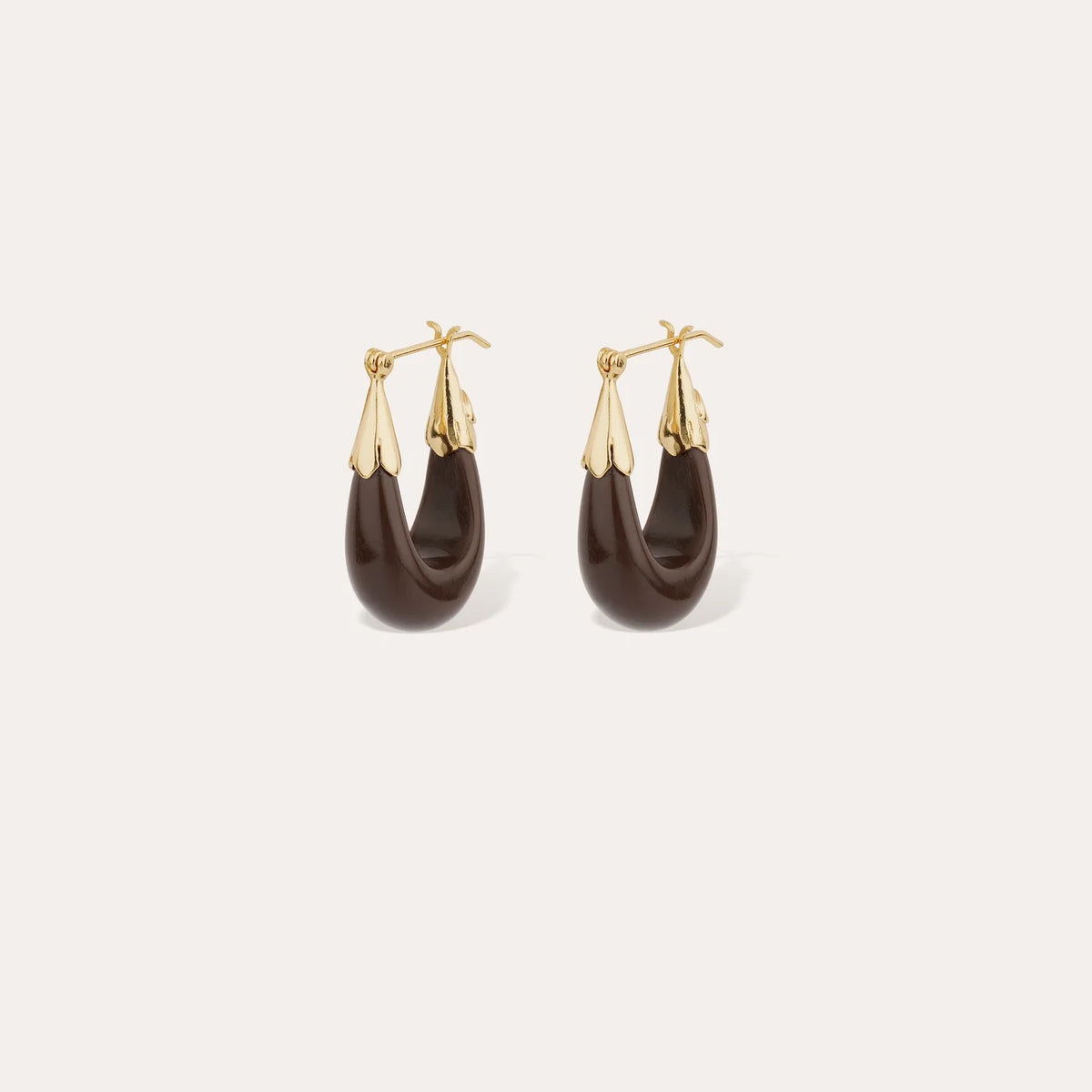 Gas Bijoux Ecume Small Acetate Earrings in Brown