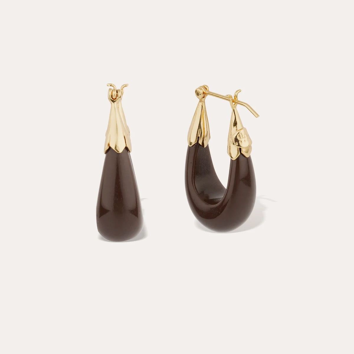 Gas Bijoux Ecume Small Acetate Earrings in Brown