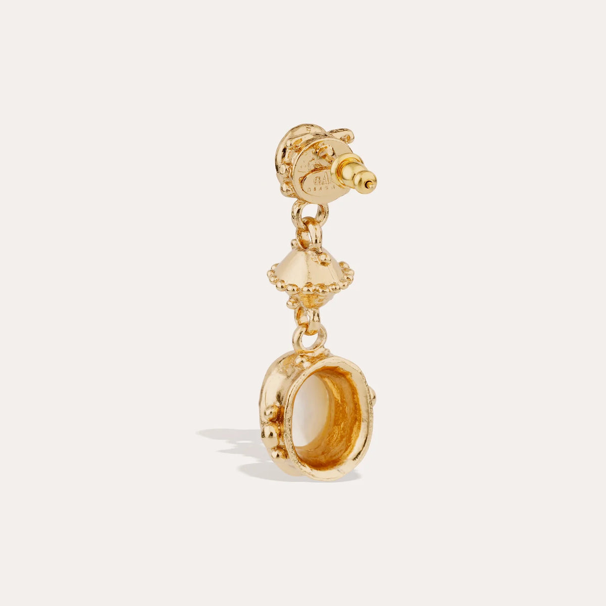 Gas Bijoux Amarante White Mother of Pearl and Wood Earrings
