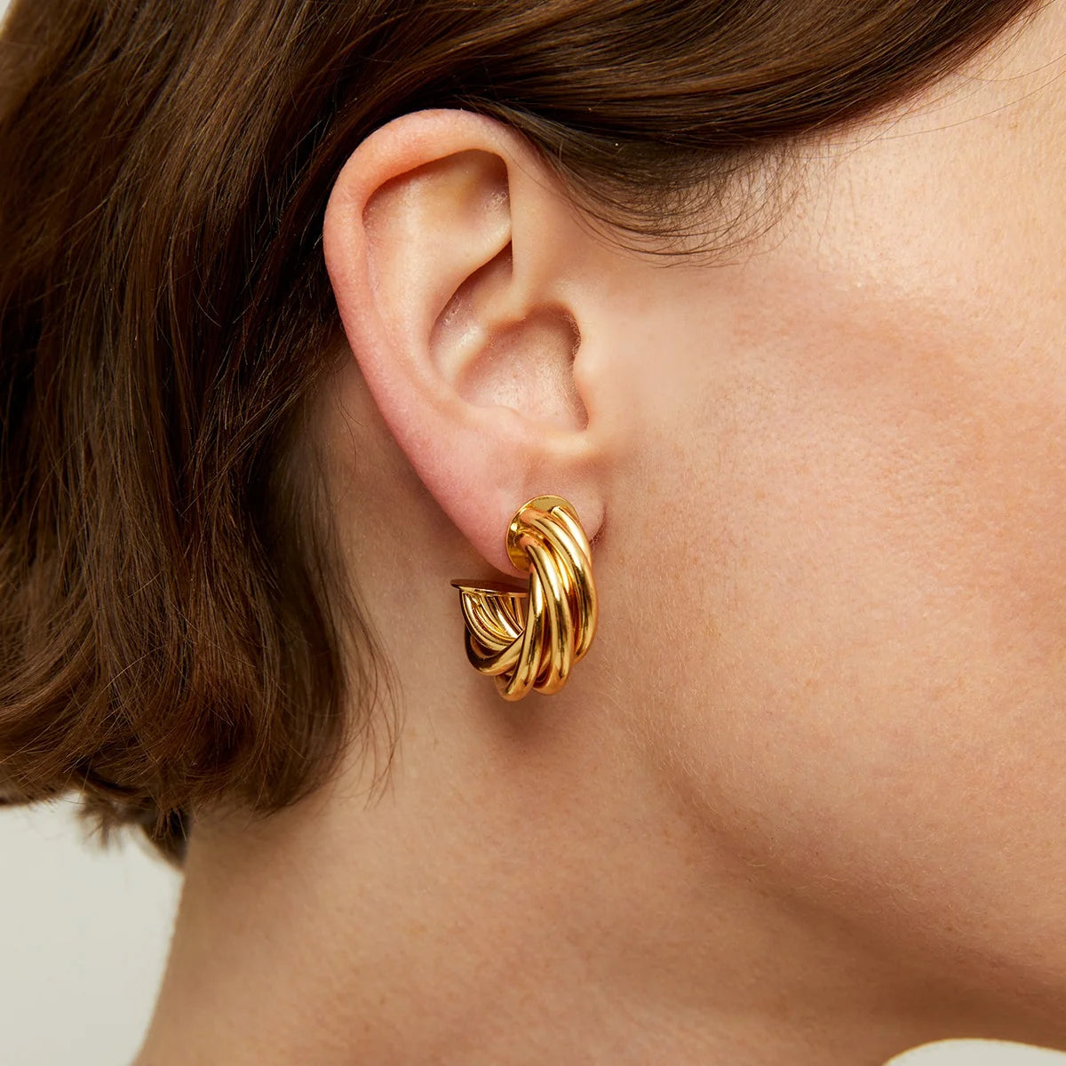 Gas Bijoux Atik Mini Gold-Plated Hoop Earrings
