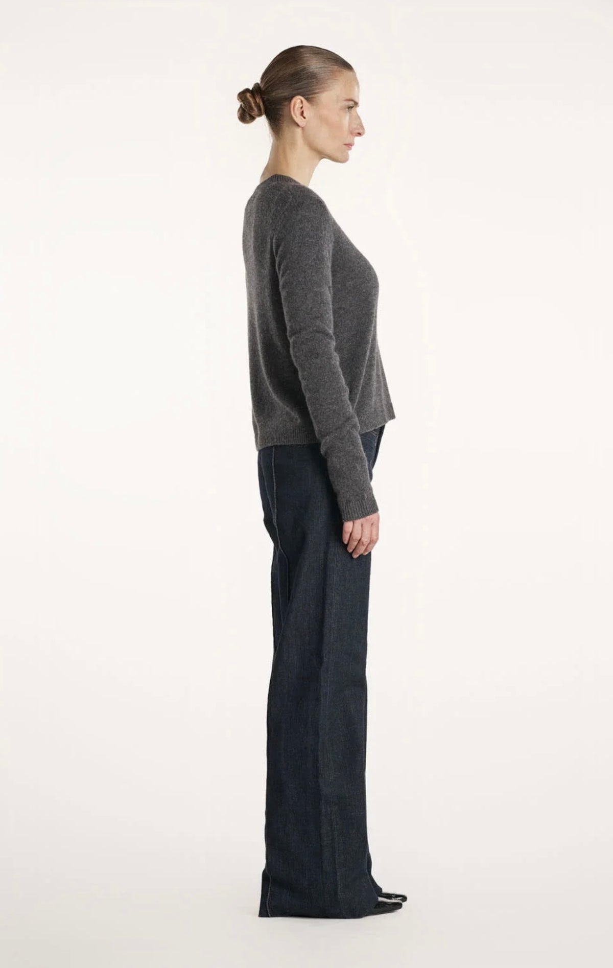O'tay Lace Blouse in Dark Grey Melange